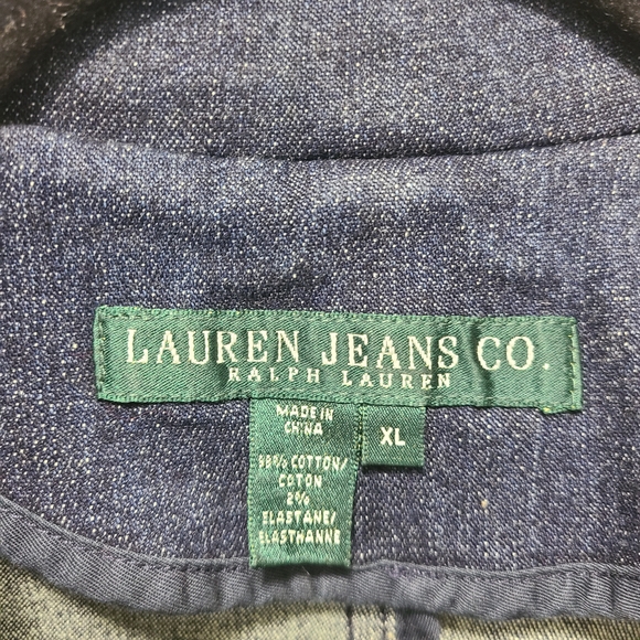 Lauren Ralph Lauren Womens Long Sleeve Denim Jean Trucker Jacket Coat XL - Picture 4 of 15